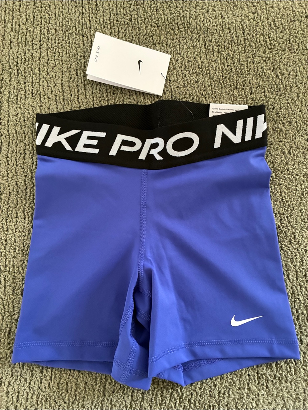 BRAND NEW: Nike Blue Compression Shorts with Black NIKE PRO Waistband